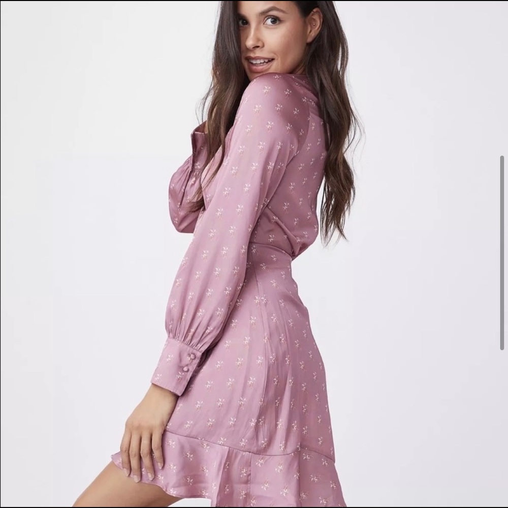 PAIGE Pink Ruffled Tiered Mini Dress